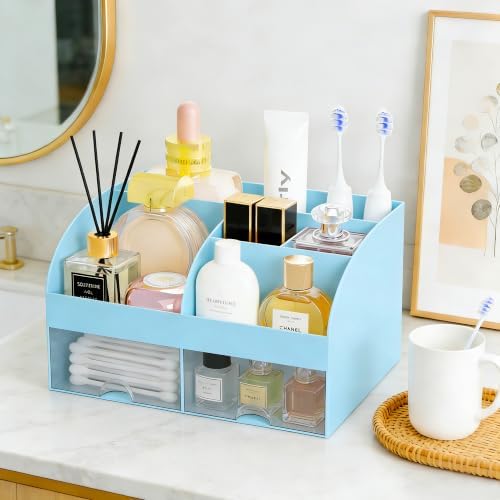 Makeup Organizer with 2 Drawers, Cosmetic Storage for Dresser Vanity and Bathroom Countertop,Make up organization and Sk