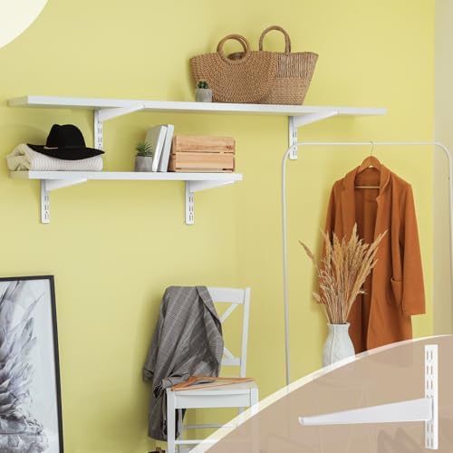 CroBlissful 20 Pcs Adjustable Shelf Brackets for Double Track System Closet Organization Heavy Duty Wire Shelf Brackets(