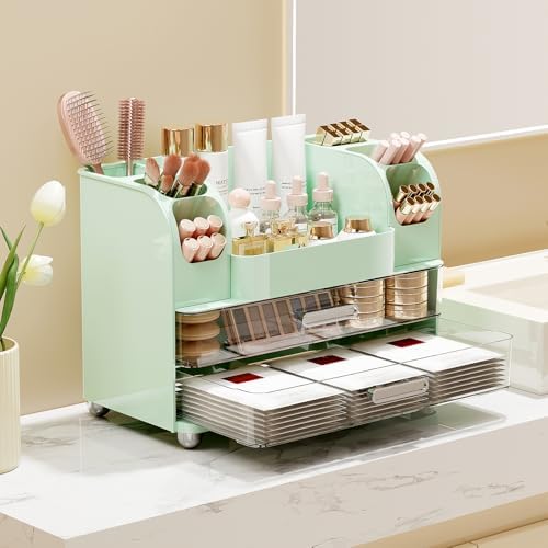 UFORU Makeup Organizer Countertop with 2 Large Drawers for Vanity Bathroom