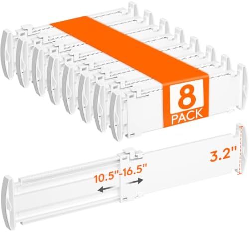 Lifewit 3.2" High Drawer Dividers for Clothes, Adjustable Drawer Organizers