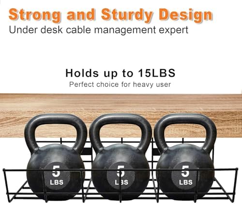 Under Desk Cable Management- 1 Pack Cord Organizer. Metal Wire Cable Management Tray for Office, Studio and Home. Super 