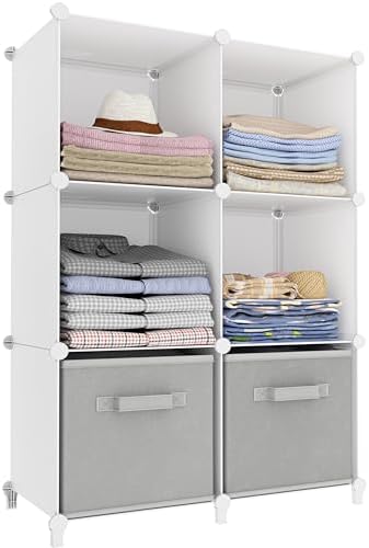 Stackable Closet Organizers and Storage 6 Cube Storage Organizer Closet Organizer for Bathroom Closet Storage for Wardro