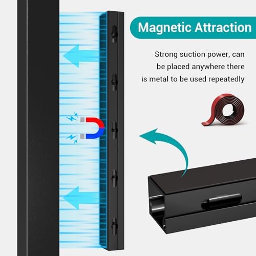 Cable Hider Raceway Kit, Magnetic Cable Management Under Desk with Upgraded Aesthetic Large Hole, Cord Organizer Kit for