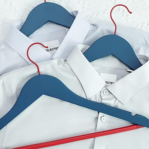TOPIA HANGER Premium Wooden Hangers 16 Pack Blue/Red Heavy Coat Hanger