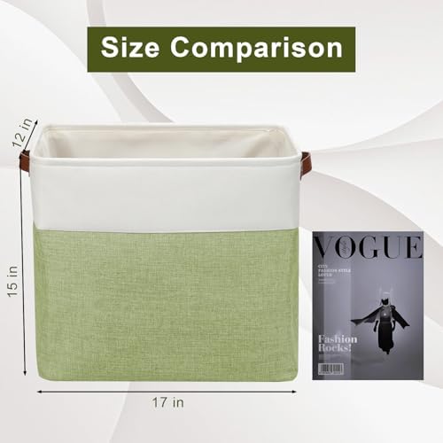 Bagnizer Large Fabric Storage Baskets | 50L Storage Bins, Decorative Linen Closet Baskets with Handles for Organizing, S