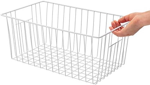 Freezer Basket Organizer, Refrigerator Metal Wire Storage Divider, Household Container Bins with Handles for Kitchen, Pa