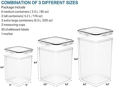 VERONES Large Tall Airtight Food Storage Containers, 10 PACK Containers Set