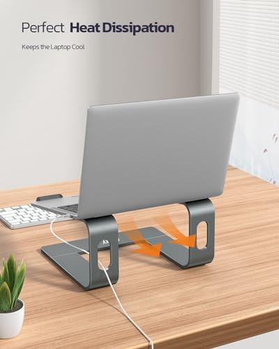 Nulaxy Full Aluminum Laptop Stand, Stable Support to 22 lbs, Open Cooling
