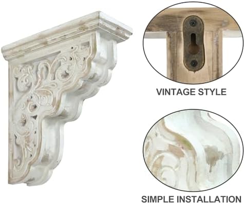 Set of 2 Corbels for Shelves Decorative Shelf Brackets Wood Corbels Farmhouse Shelf Corbels Distressed Decorative Shelf 