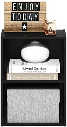 Furinno LUDER 2-Tier Book Shelf, Open Shelves Bookshelf, Blackwood