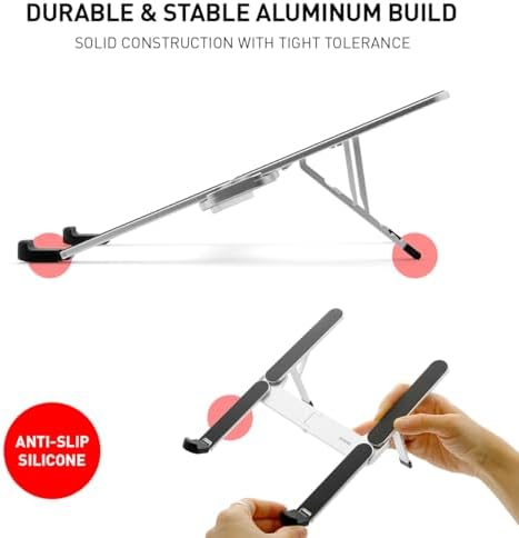 NSMO Laptop Stand – Adjustable Aluminum Portable Laptop Stand with 5-Level Height Settings, Ergonomic Design, Heat Dissi