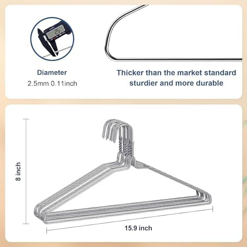 SPECILITE Wire Metal Clothes Hangers Bulk 50 Pack, Ultra Thin, Silver