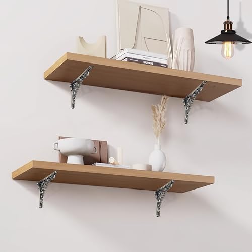 khtumeware Shelf Bracket 8 Inch, Decorative Brackets for Shelving, Heavy Duty Vintage Ornate Shelf Bracket, Hardware Inc