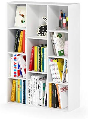 Furinno LUDER Book Shelf, 11-Cube Bookshelf, Reversible Bookcase, 9.4 x 29.1 x 41.7, Easy Assembly, for Living Room, Bed