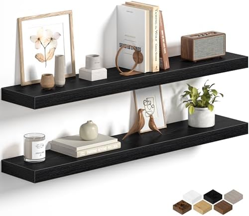 Fun Memories Floating Shelves for Wall 36 Inch, Set of 2 – Wall-Mounted Storage & Display Shelf with Invisible Bracket, 