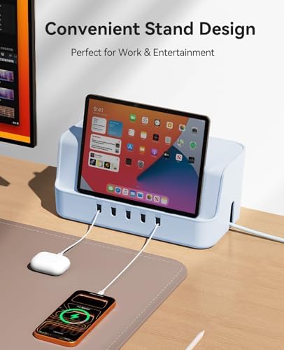 ORICO Cable Management Box with Phone Stand Lid, Large Cord Organizer Case for Hiding Power Strips & Surge Protectors, H