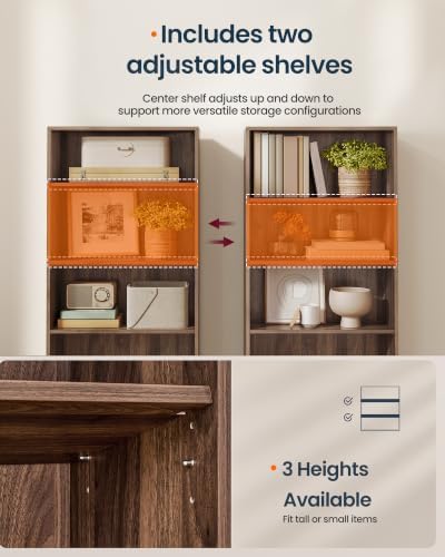SONGMICS HOME 4-Tier Bookshelf, Narrow Shelving Unit
