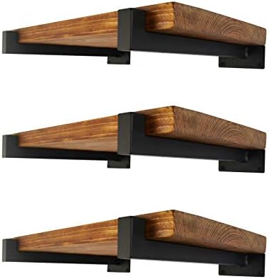 EZYDECOR Shelf Brackets Black Brackets for Shelves with Lip 10 Inch 6 Pack