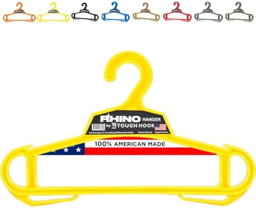 Rhino Tough Hook Heavy Duty Clothes Hangers, USA-Made, Body Armor, 1 Yellow