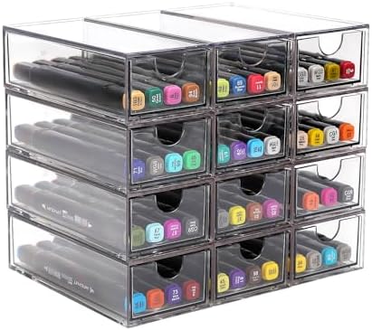 12-Piece Stackable Desktop Storage Drawer