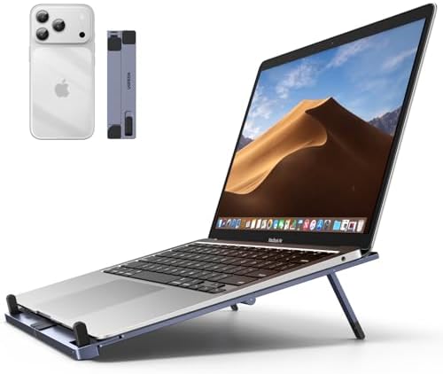 UGREEN Portable Laptop Stand, Foldable & Compact Aluminum Computer Stand Holder for Desk, Adjustable Ergonomic Laptop Ri