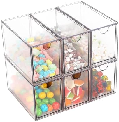 6-Piece Stackable Desktop Plastic Storage Drawer