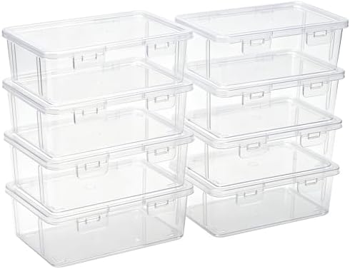Rectangular Clear Plastic Storage Containers, 8 Pack