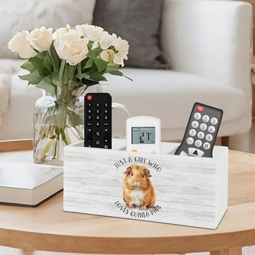 Guinea Pig Gifts Pen Pencil Holder Organizer for Desk Accessories, Just a Girl Who Loves Guinea Pigs Wooden Box Sign Desk Decor for Home Office Decoration, Animal Lover Gifts