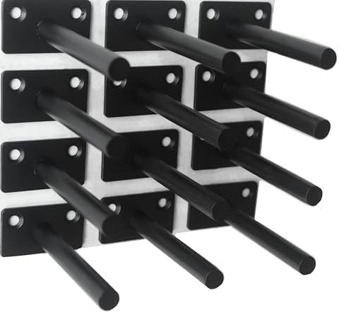 12 Pcs 4" Black Solid Steel Floating Shelf Bracket Blind Shelf Supports - Hidden Brackets for Floating Wood Shelves - Co