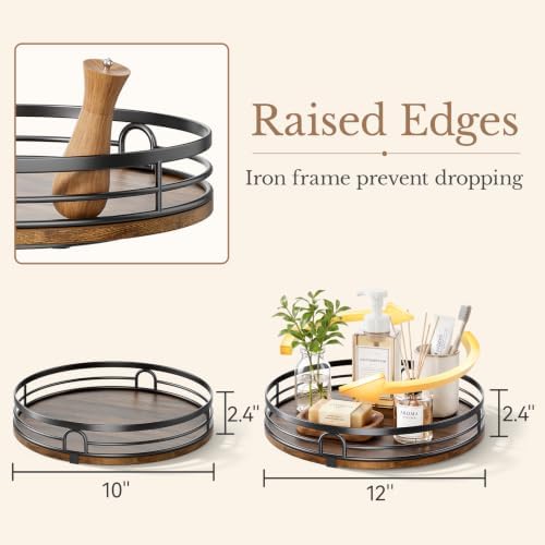 2 Pack 10" 12" Lazy Susan Turntable Organizer for Table Top