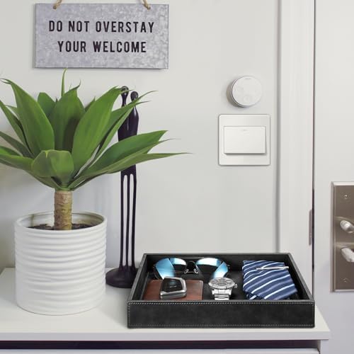 SITHON Valet Tray Desk Organizer PU Leather Catchall