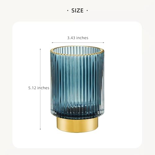 Makeup Brush Holder Organizer,Toothbrush Holders,Desk Pen Pencil Holder,Multifunctional Vintage Glass Brush Cup(A3-24-US