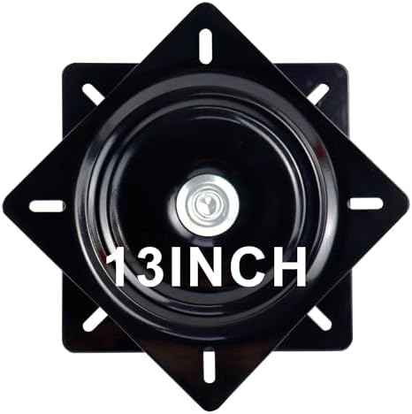 13 Inch Lazy Susans Turntable Bearings Swivel Zinc Plate, Black Square Lazy Susan Hardware, Heavy Duty Lazy Susan Replac