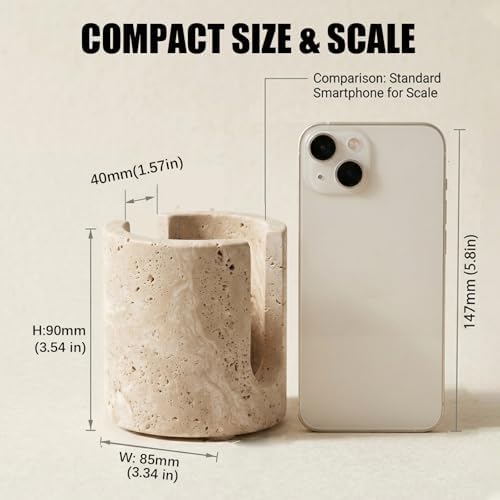 Natural Travertine Sponge Holder for Kitchen Sink - Luxury Stone Sponge Caddy, Quick-Drying Modern Minimalist Marble Kit