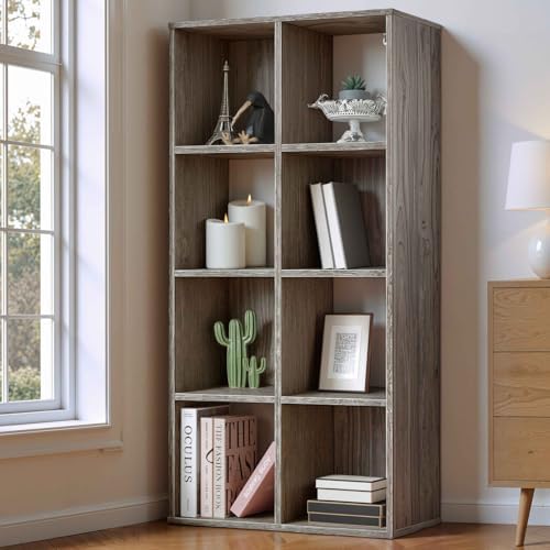 Fencer Wire 11-Inch Cube Storage Organizer Shelf w/Back, with Exterior Edge, Room Storage Shelves Divider, Bookcase, 8-C
