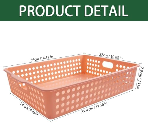 8 Pack Paper Organizer Baskets Trays, 14 In Plastic Storage Baskets