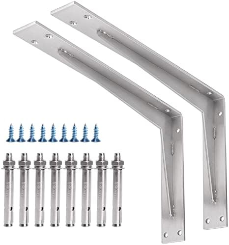YUMORE Countertop Support Bracket, Heavy Duty 5mm L Bracket, 16x10×2 in