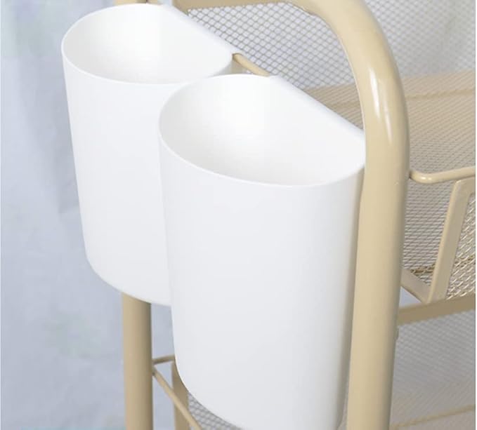 4 Colors Small Hanging Cup Holders, Rolling Cart Accessories with Hooks | Storage Baskets,Plant Containers & Storage Buckets,Space Saver Pencil Holder Makeup Organizer for Office Kitchen Wall Decor