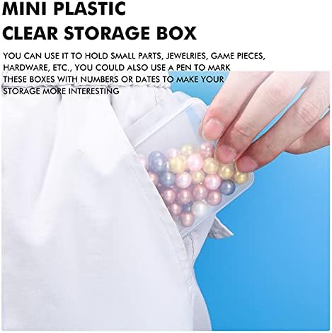 Jetec 6 Pieces Small Clear Plastic Storage Box, 2.5 x 2.5 x 1.6 Inch