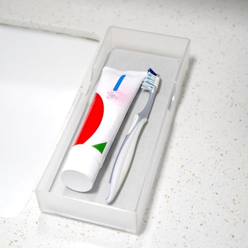 Electric Toothbrush Holder with Diatomite Drying Stone, Bathroom Drawer Organizer with Drainage Hole for Toothbrush Tray