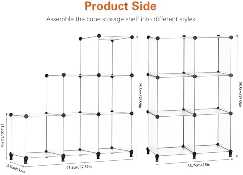 HOMIDEC 6-Cube Storage Organizer, Closet Organizer Storage Shelf Bookcase Bookshelf with Metal Hammer, Storage Cubes Org