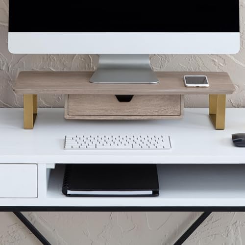 Anji Mountain Monitor Stand for Desk - Desktop Organizer & Laptop Riser, Ergonomic Monitor Riser, Space-Saving, Durable,