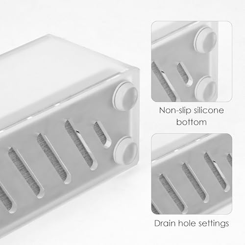 Acrylic Electric Toothbrush Holder with Diatomite Drying Stone, Bathroom Drawer Organizer with Drainage Hole for Tooth B