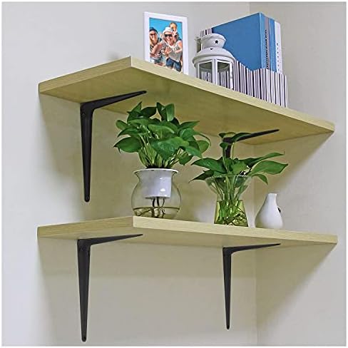 Nuk3y L Shape Heavy Duty Shelf Bracket with Screws, 20 Pack (10"" x 12"", Black)