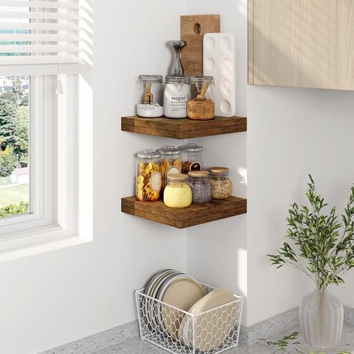 Fun Memories Floating Shelves, 8 Inch Deep Floating Shelves for Wall, 8 x 8 Wall Shelves, Rustic Wood Floating Shelf for