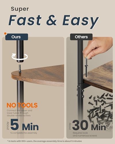 SONGMICS HOME 3-Tier Corner Shelf, Toolless Assembly