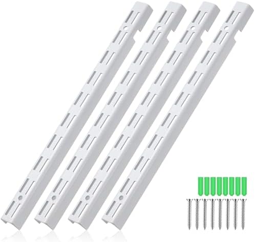 4 Pcs 12 Inch Dual Track Brackets Shelf System Upright Wall Shelving Rail