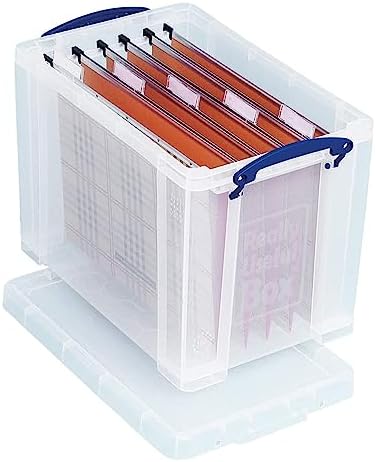 Really Useful Box 19L Stackable Plastic Storage Container with Lid, Clear