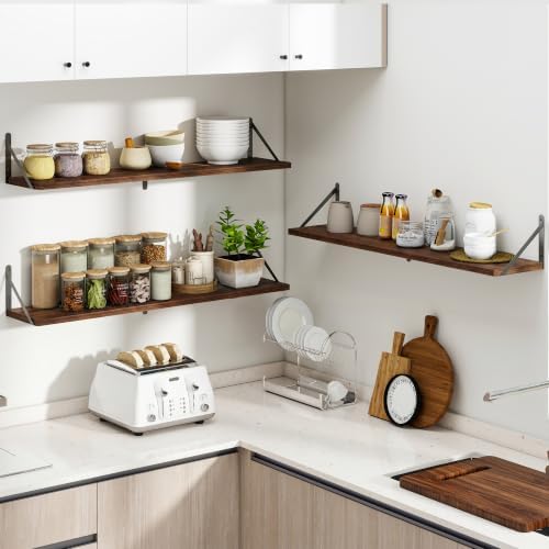 Heimlove Floating Book Shelves for Wall,39.37Inches Long Wall Mounted Bookshelves,Heavy Duty Bracket Shelves for Living 