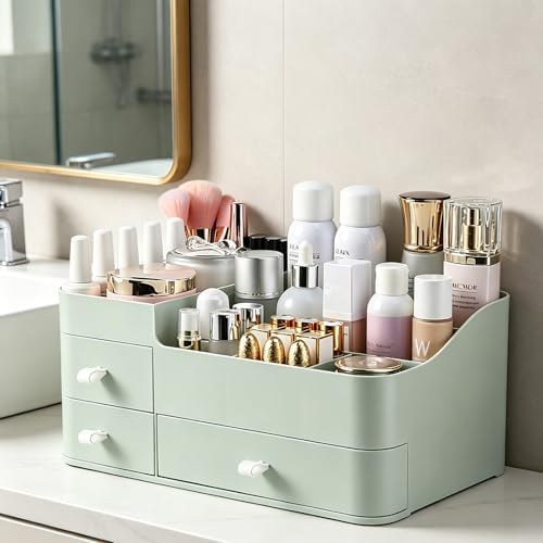 Makeup Organizer with 3 Drawers, Bathroom Counter Organizer.